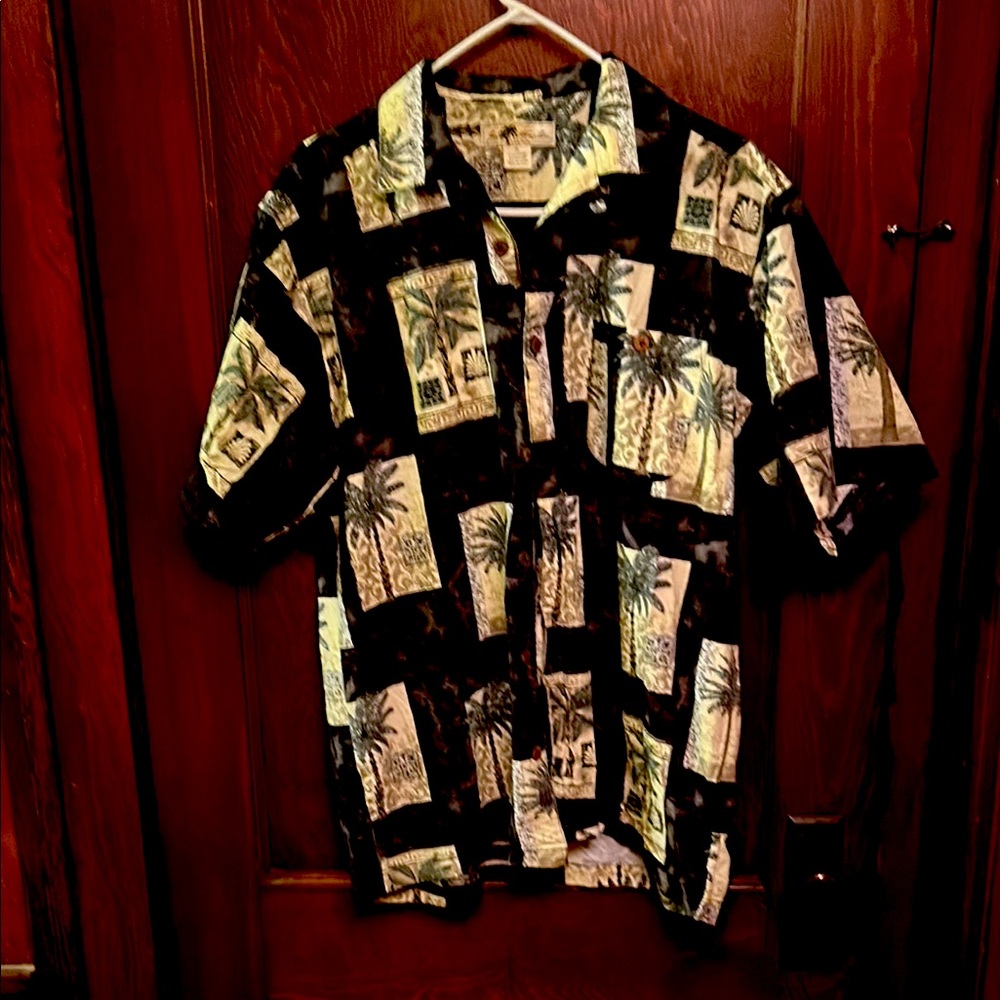 Joe Marlin Men’s XL Hawaiian button-down short sleeve palm tree shirt